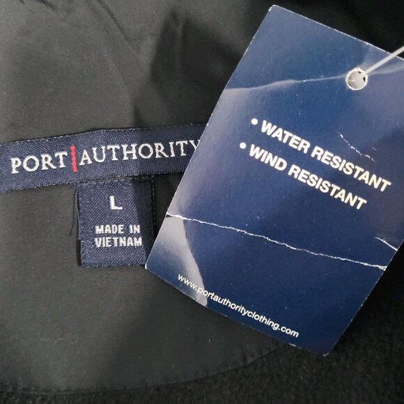 NWT Port Authority Black Soft Shell Water Wind Resistant Fleece Lined Zip Vest L - Picture 3 of 16